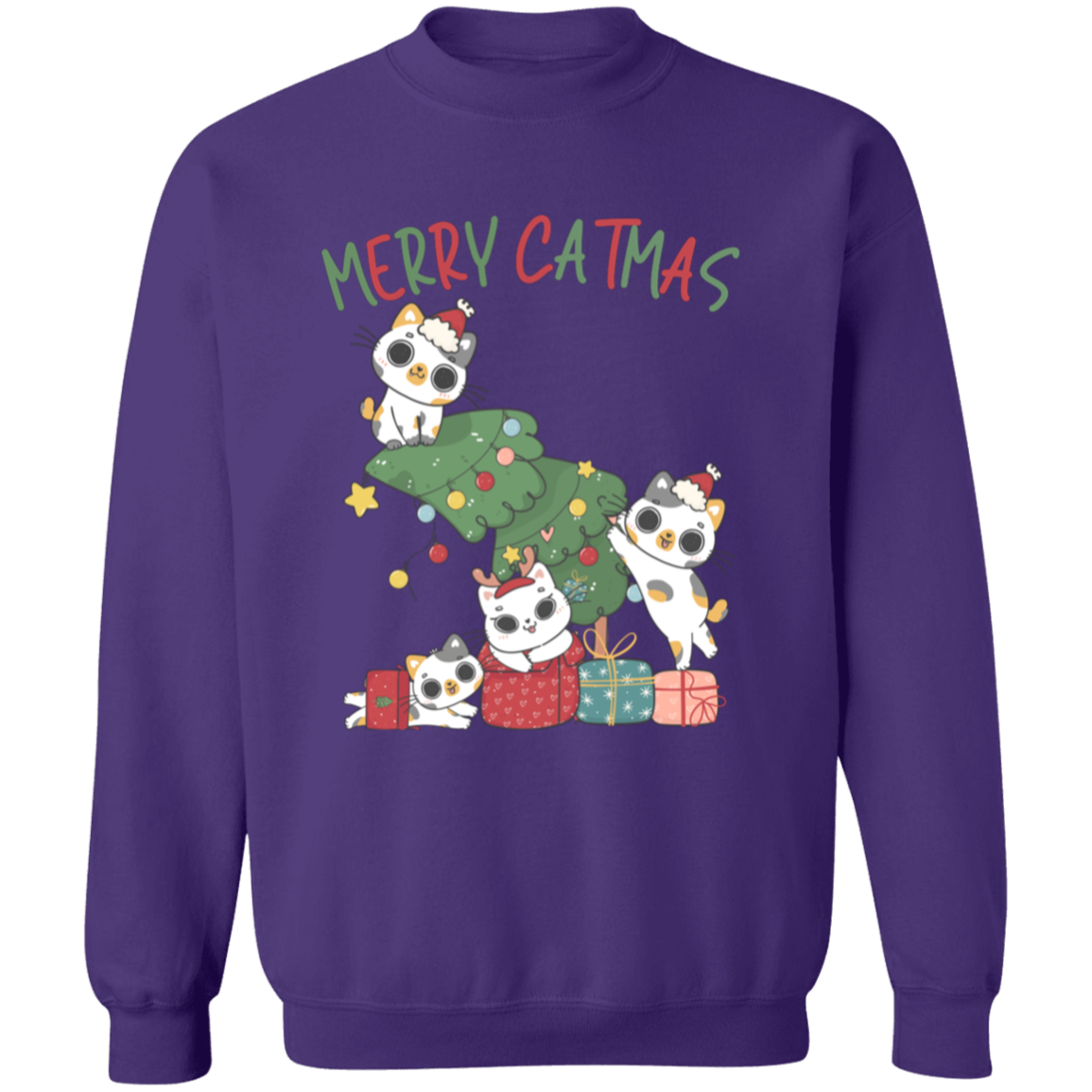 Merry Catmas Pullover Sweatshirt