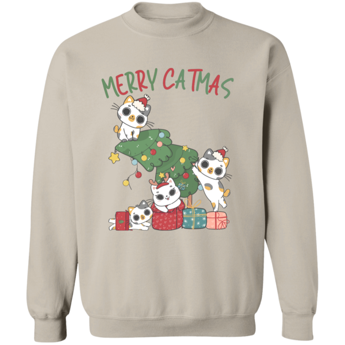 Merry Catmas Pullover Sweatshirt