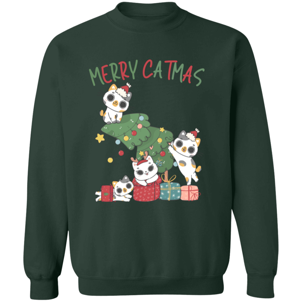 Merry Catmas Pullover Sweatshirt