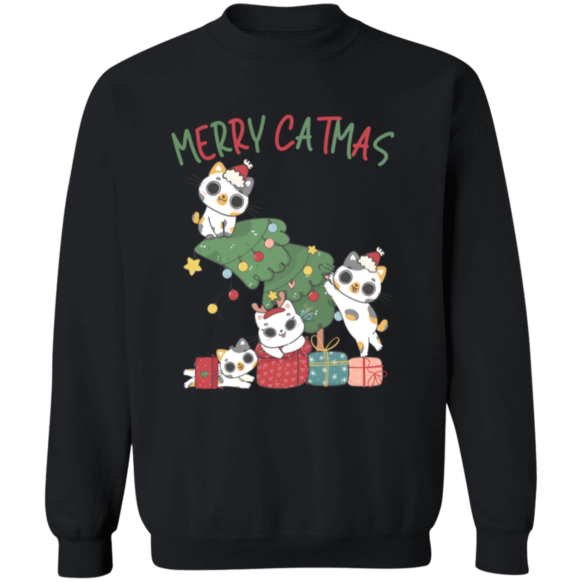 Merry Catmas Pullover Sweatshirt