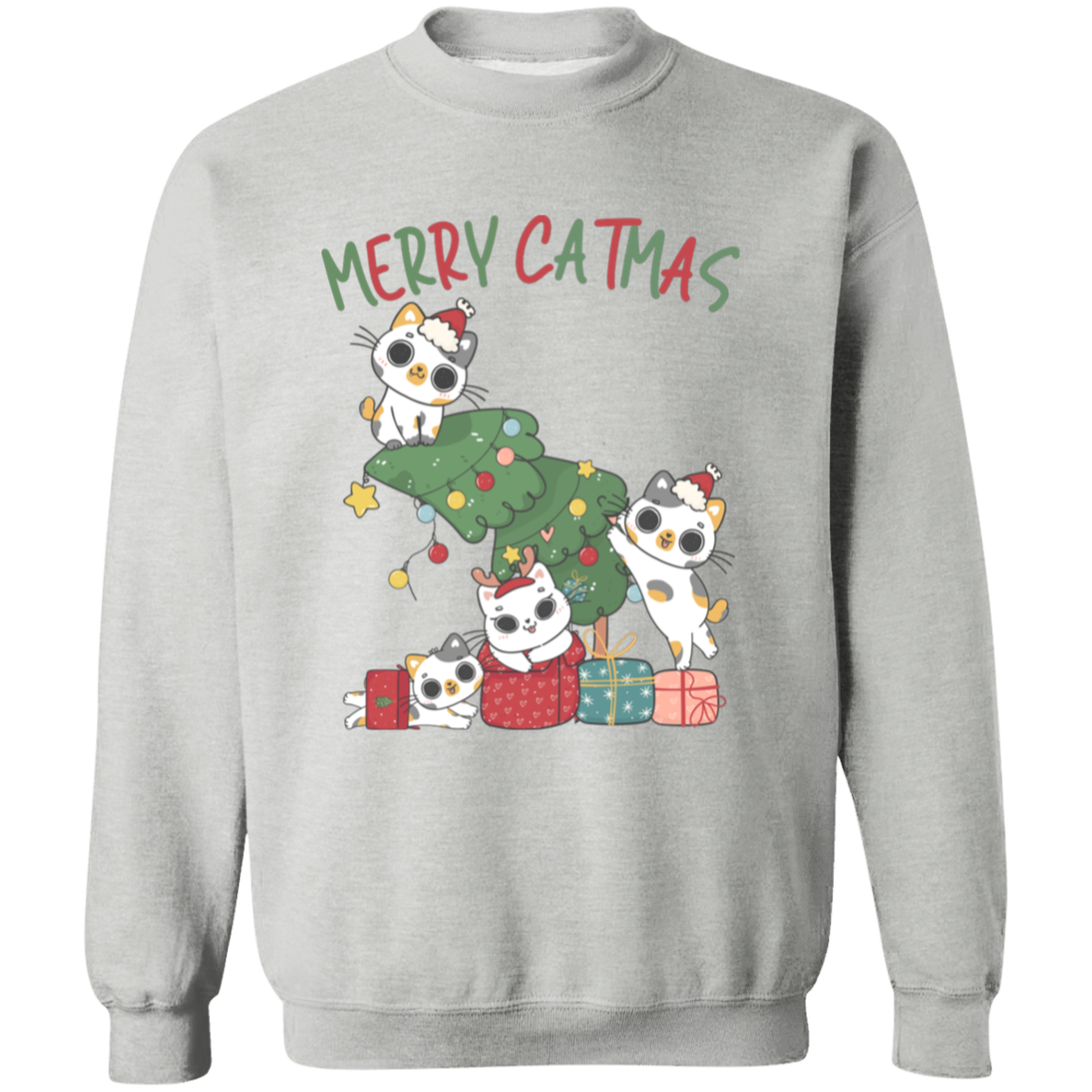 Merry Catmas Pullover Sweatshirt