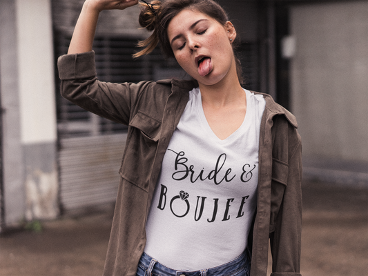 Bride and Boujee V-Neck T-shirt